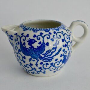 Japan Blue & White Willow Phoenix Creamer Vintage